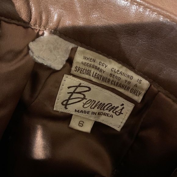 Brown Leather Pencil Skirt - Picture 6 of 8